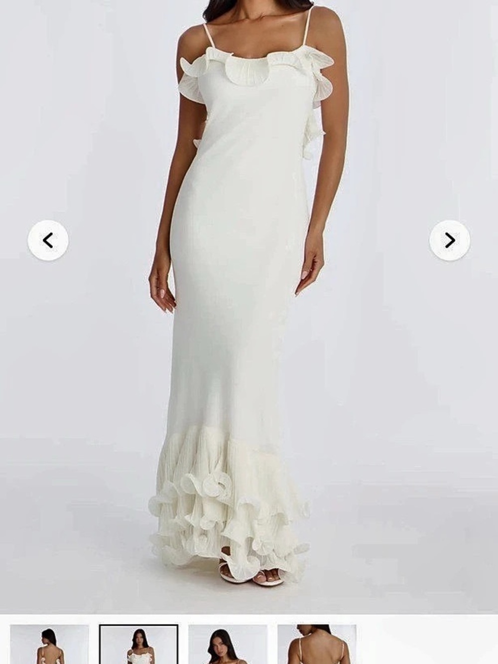 Fashion Nova Selena Ruffle Cut Out Maxi Dress White